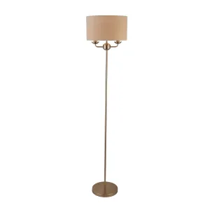 2 Light Oatmeal Shade Floor Lamp