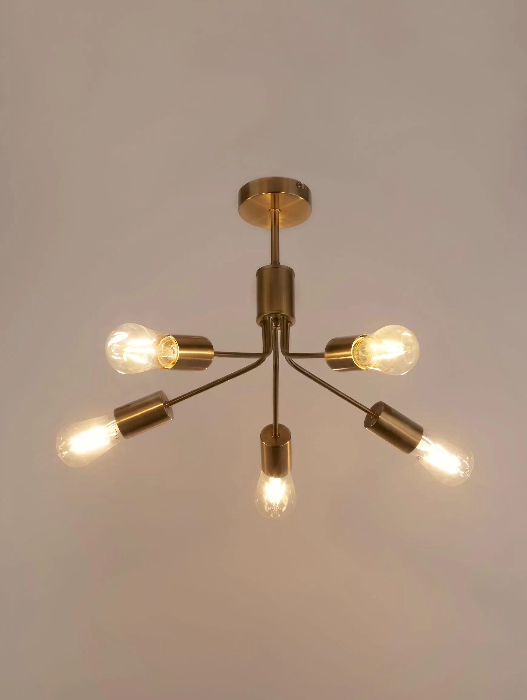 5Lt Brushed Satin Gold Ceiling Light