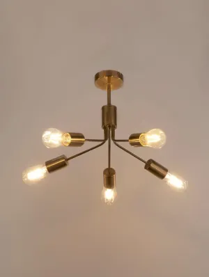 5Lt Brushed Satin Gold Ceiling Light