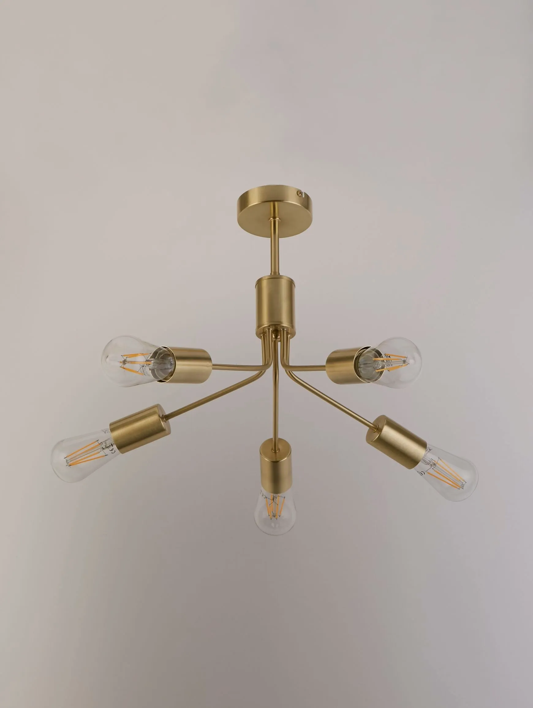5Lt Brushed Satin Gold Ceiling Light
