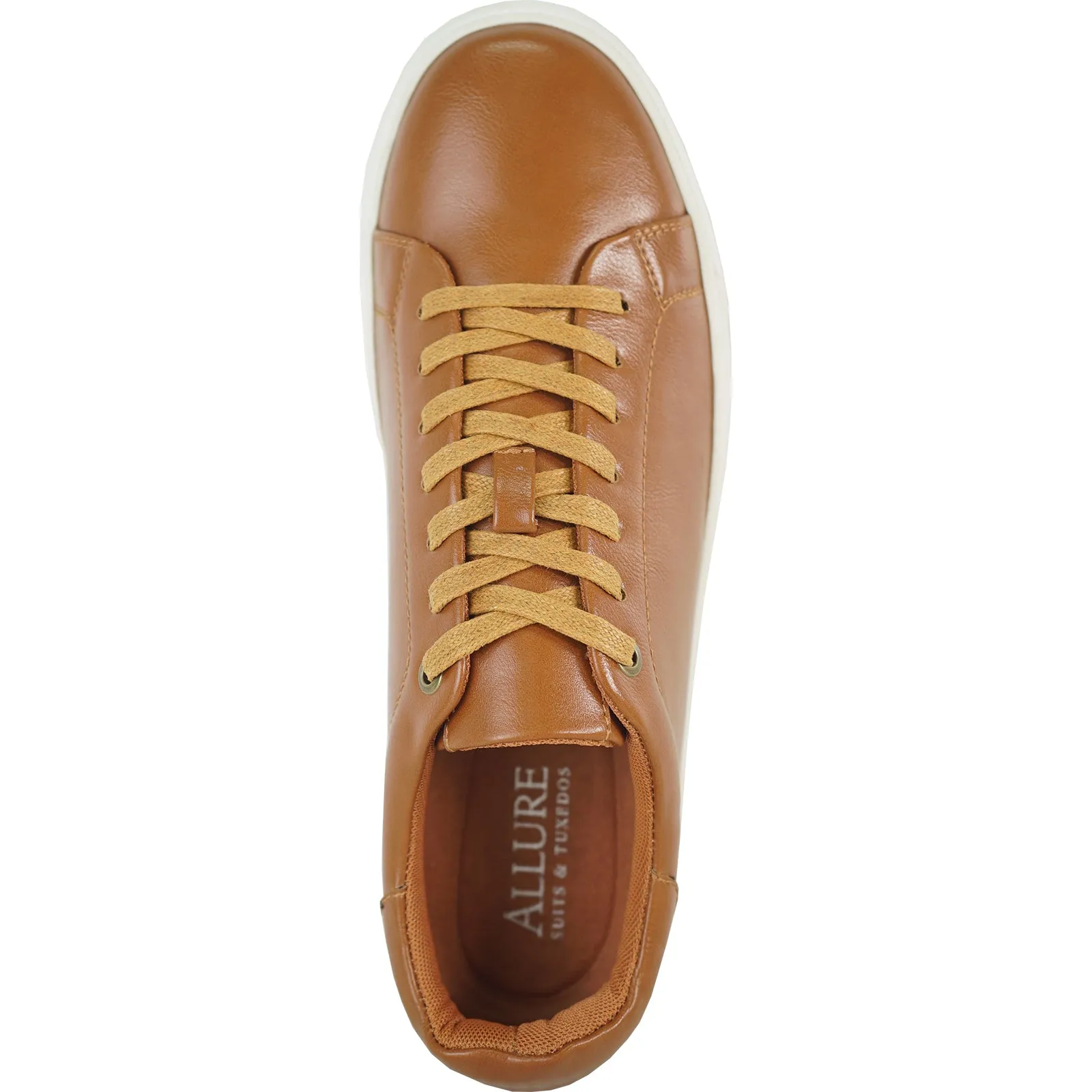 ALLURE MEN Fashion Sneaker AL05 Oxford Casual Shoe with Removable Insole COGNAC