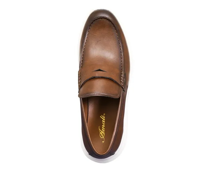 Amali Arvin Men's Cognac Slip On Loafers Vegan Leather