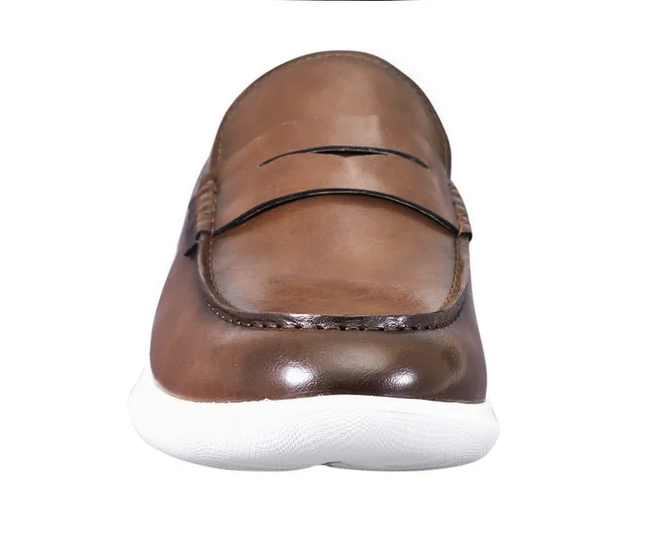 Amali Arvin Men's Cognac Slip On Loafers Vegan Leather
