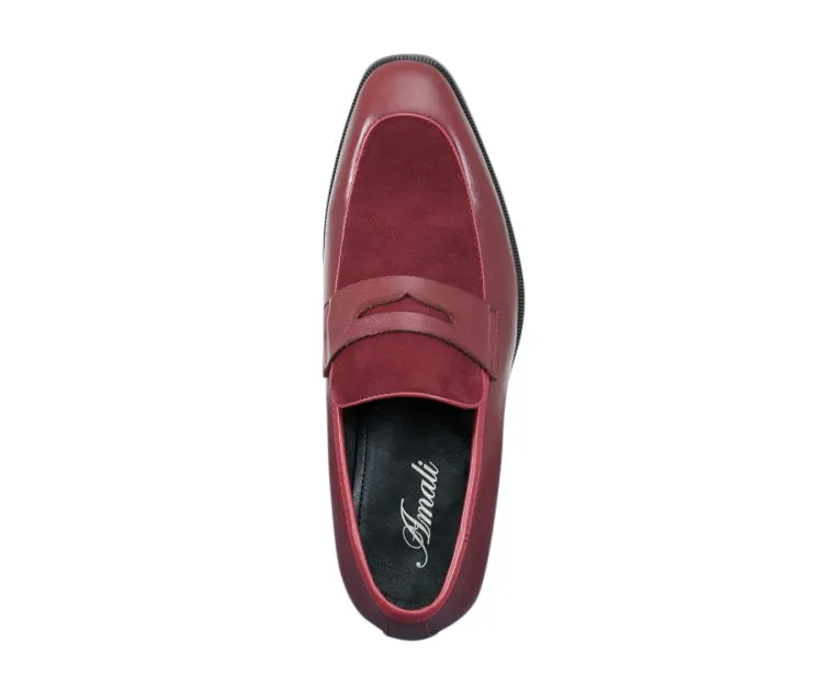 Amali Rian Red Luxe Loafers Men’s Vegan Leather