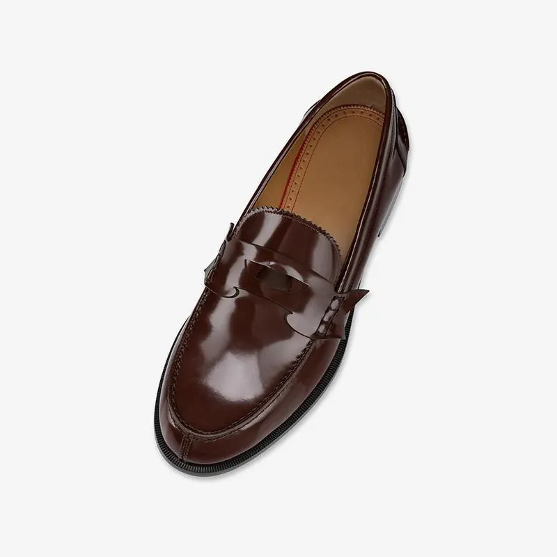 Casual Bi-color Leather Penny Loafers