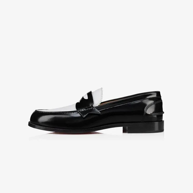 Casual Bi-color Leather Penny Loafers