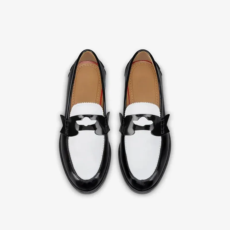 Casual Bi-color Leather Penny Loafers