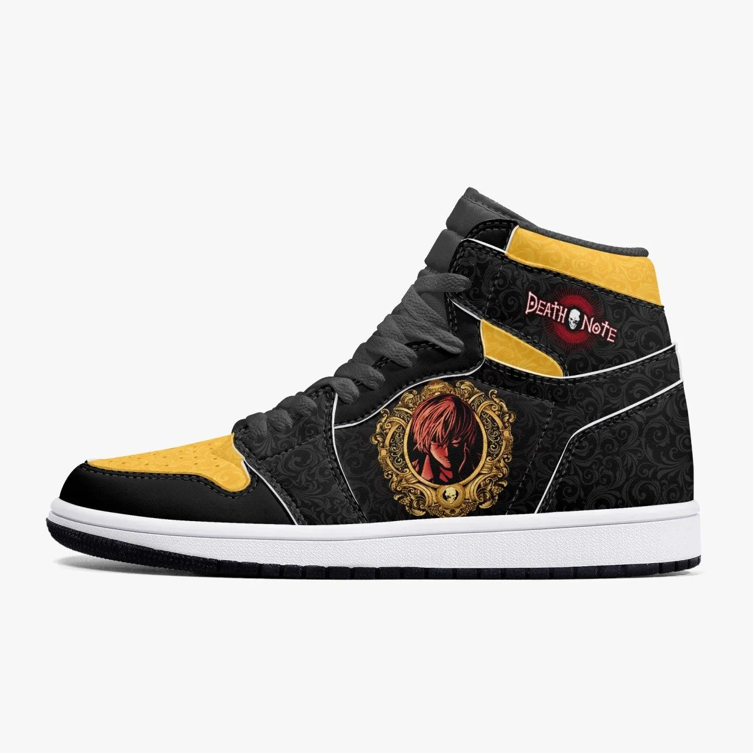 Death Note Light Yagami Yellow Black JD1 Mid Anime Shoes
