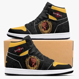 Death Note Light Yagami Yellow Black JD1 Mid Anime Shoes
