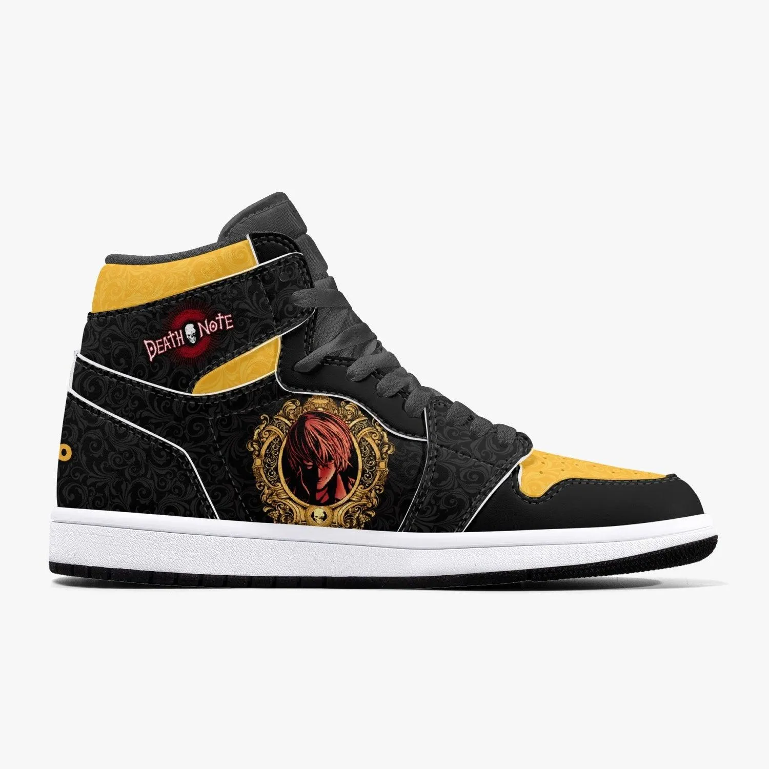 Death Note Light Yagami Yellow Black JD1 Mid Anime Shoes