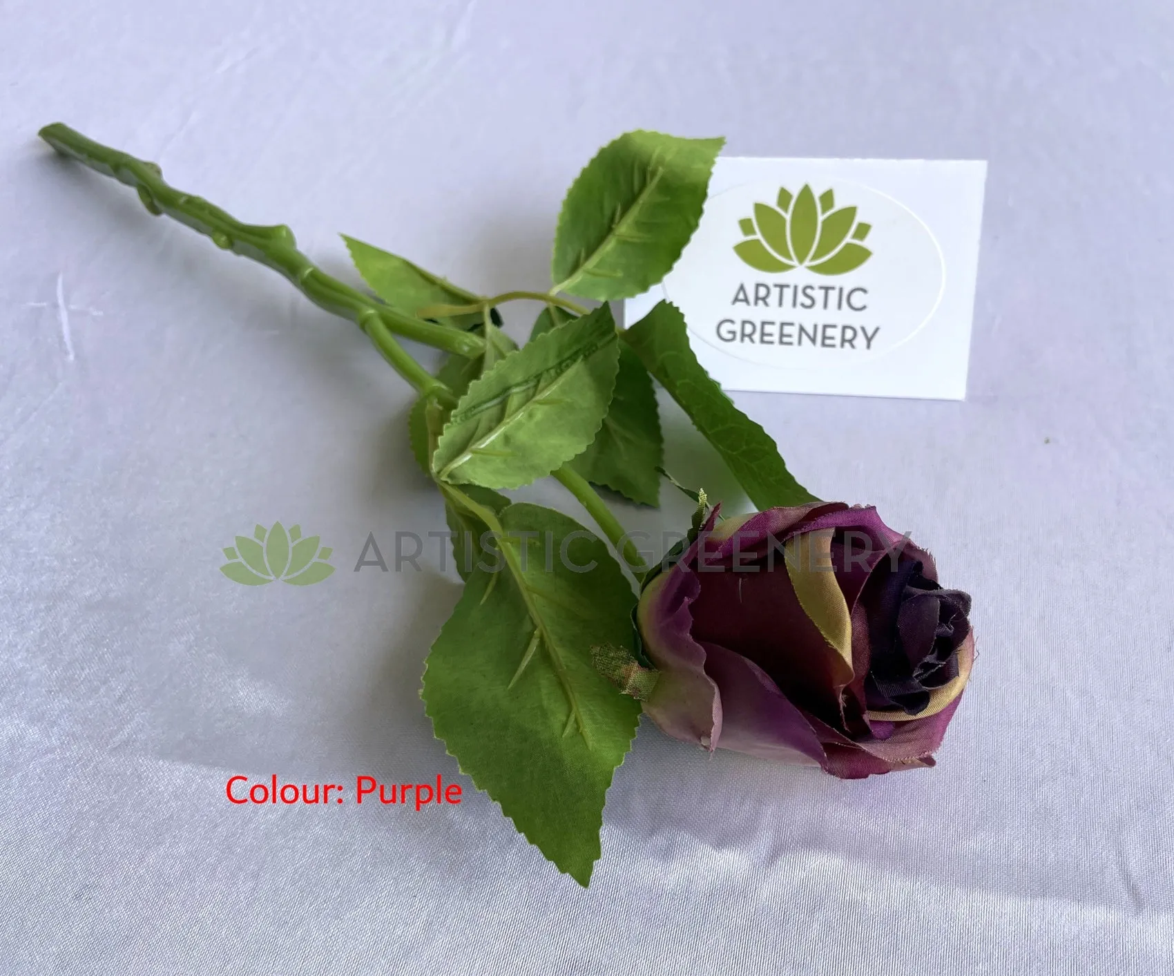 F0417 Single Rose Stem 39cm Blue / Pink / Purple (SPECIAL)