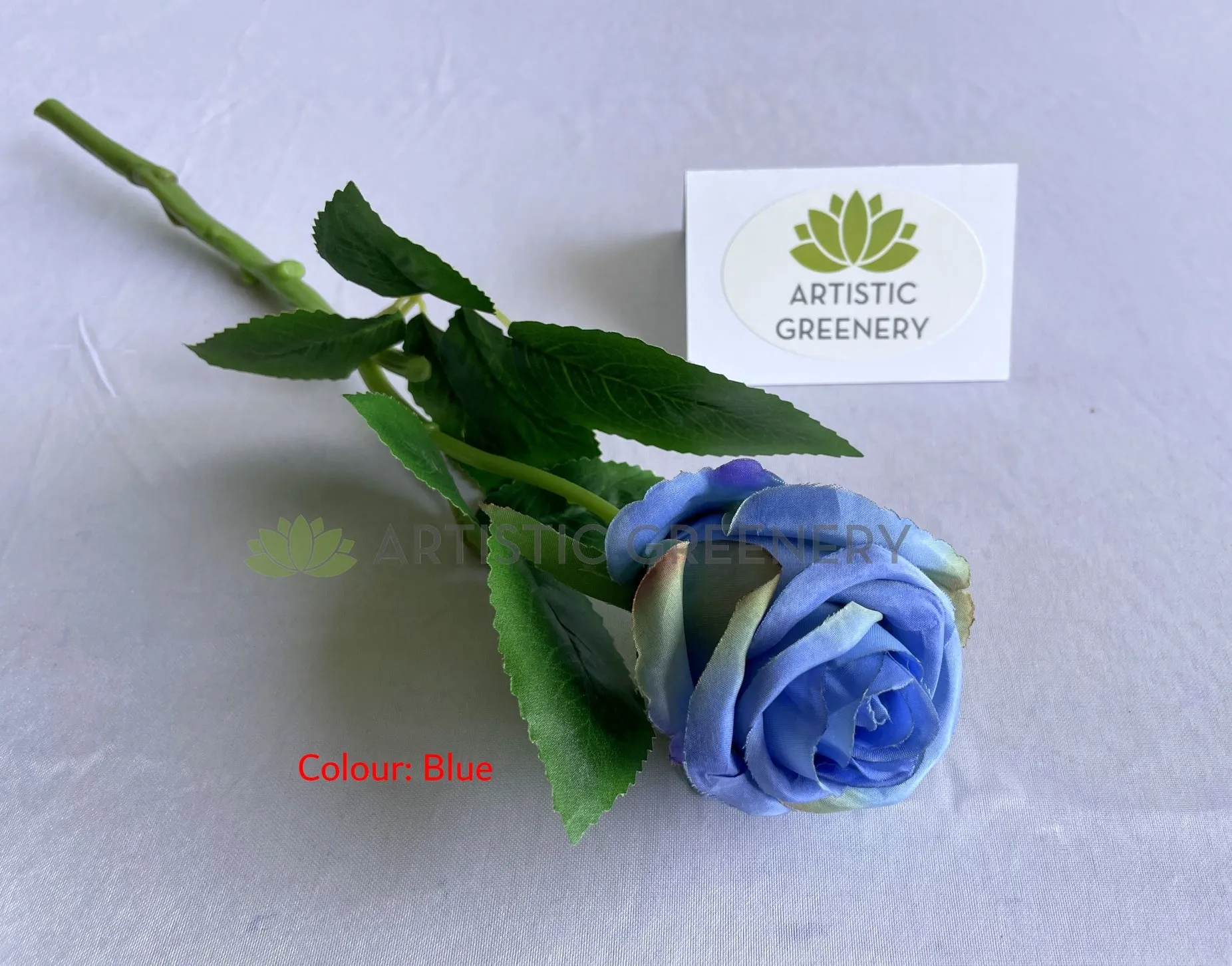 F0417 Single Rose Stem 39cm Blue / Pink / Purple (SPECIAL)