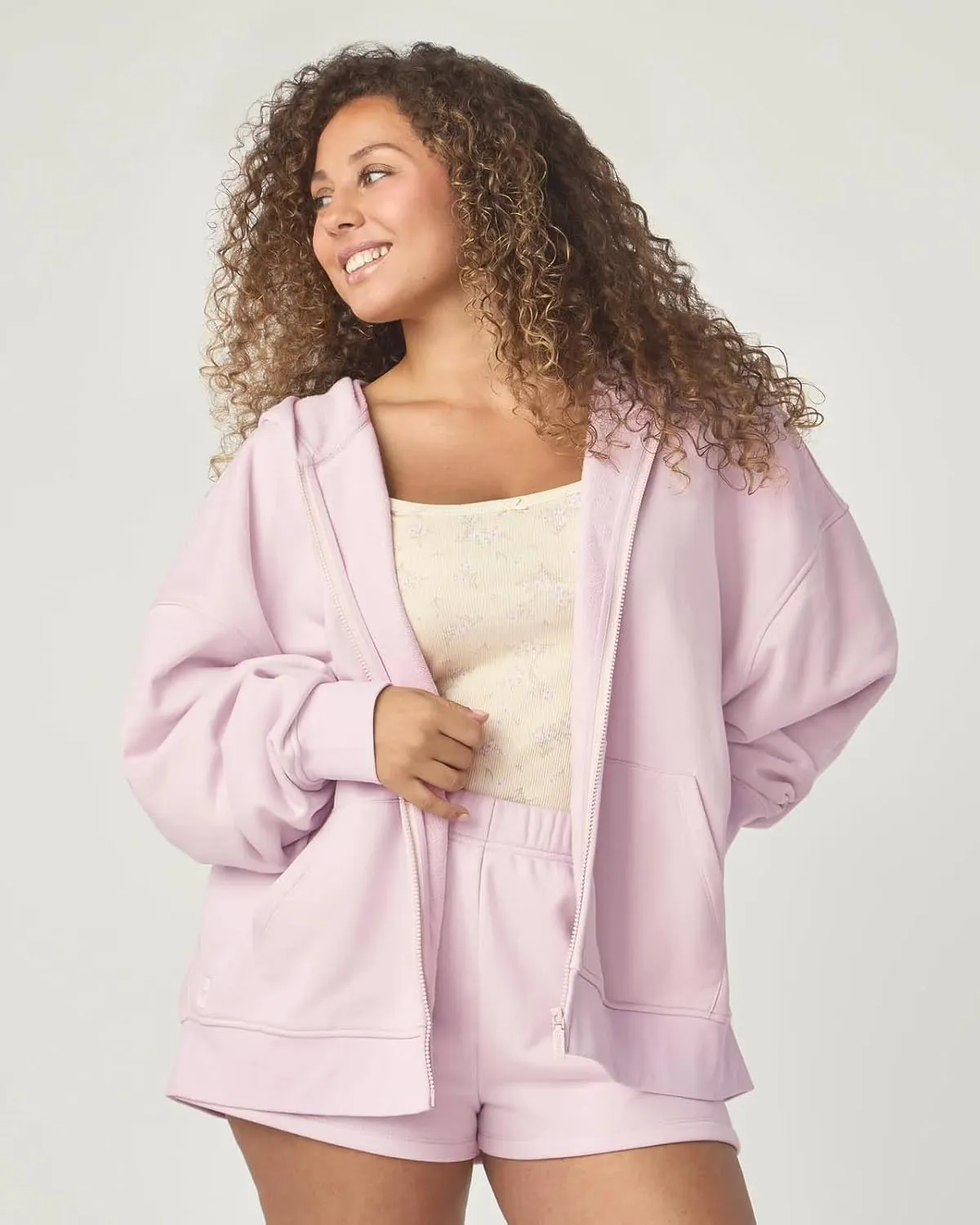 florence by mills Women's Cozy Crush Oversized Zip Hoodie