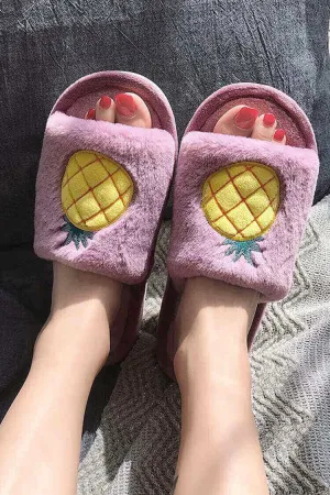 Fluffy Indoor Slippers (Pineapple)