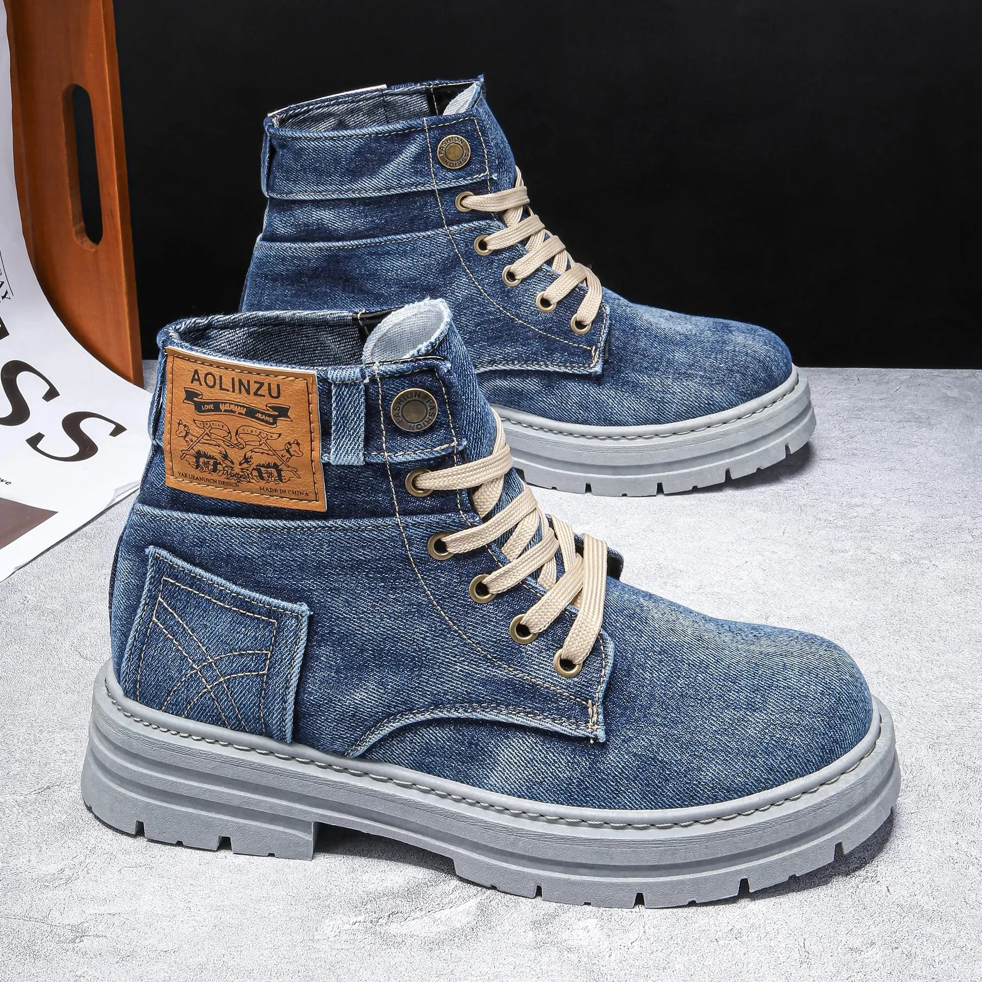 High-top Board Shoe Denim Casual