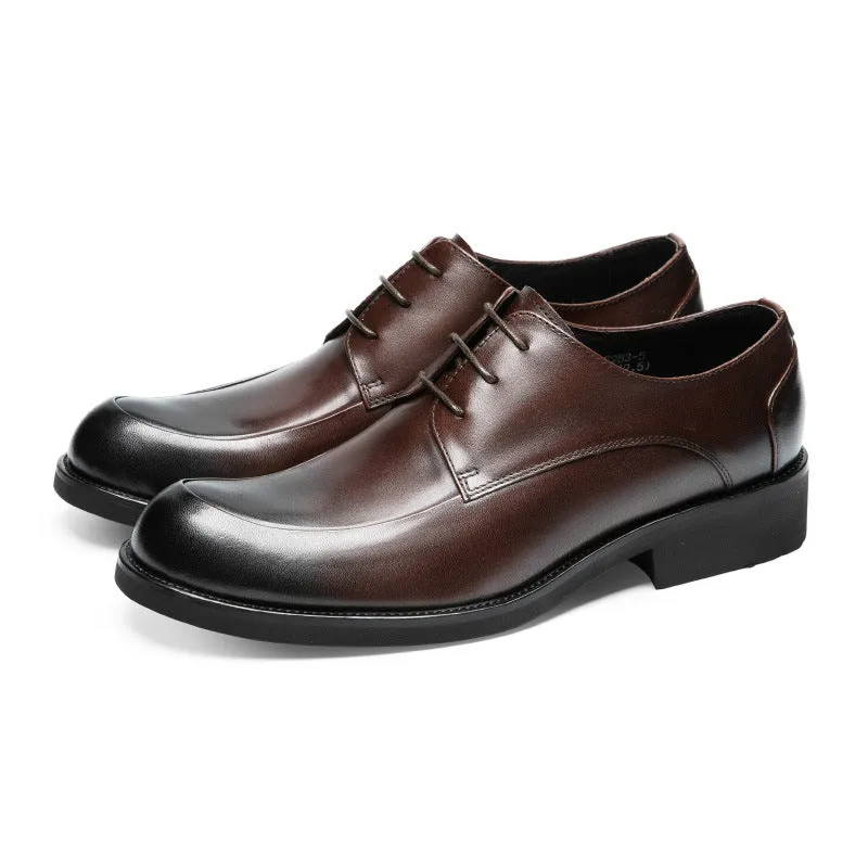 Men Plain Cowhide Oxford Dress Shoes