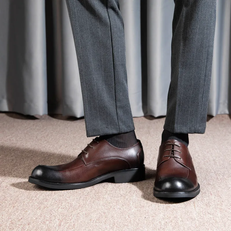 Men Plain Cowhide Oxford Dress Shoes
