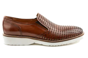 Mens Dress Sneakers, Leather Dress Sneakers Mens, Sneakers That Look Like Dress Shoes, Loafer Dress Shoe Sneaker Hybrid, Tan Dress Sneakers, Summer Perforated Leather Loafers: Tew by Debbano