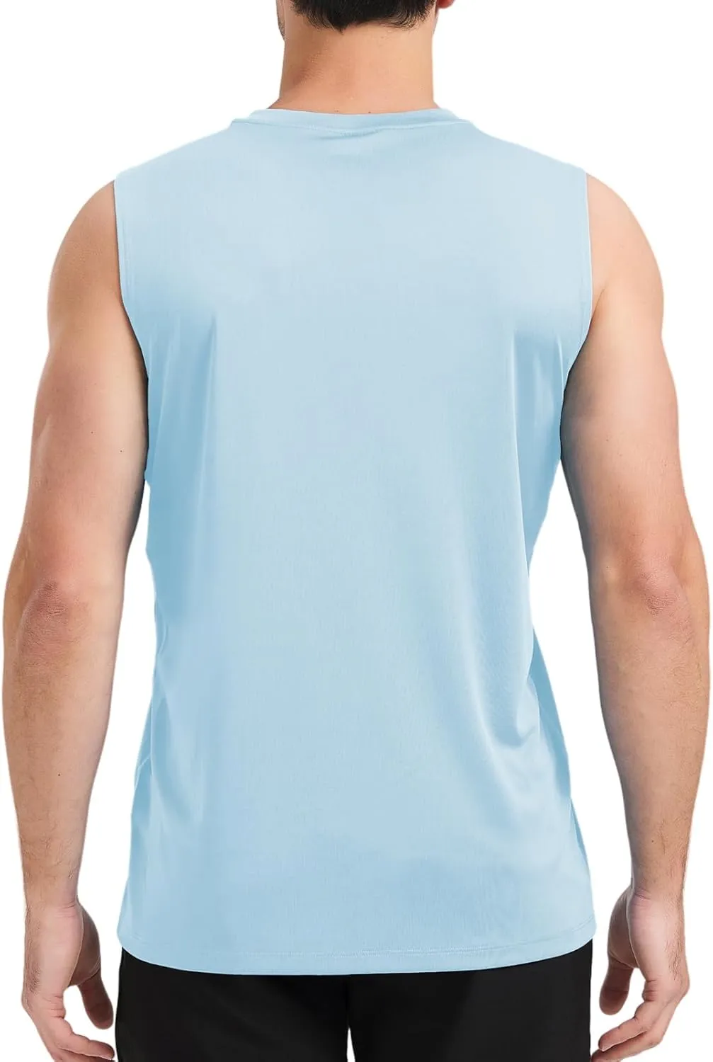 Men's Sleeveless UPF 50  Swim Shirts Quick Dry Workout Tank Top UV Protection Running Gym Muscle T Shirts