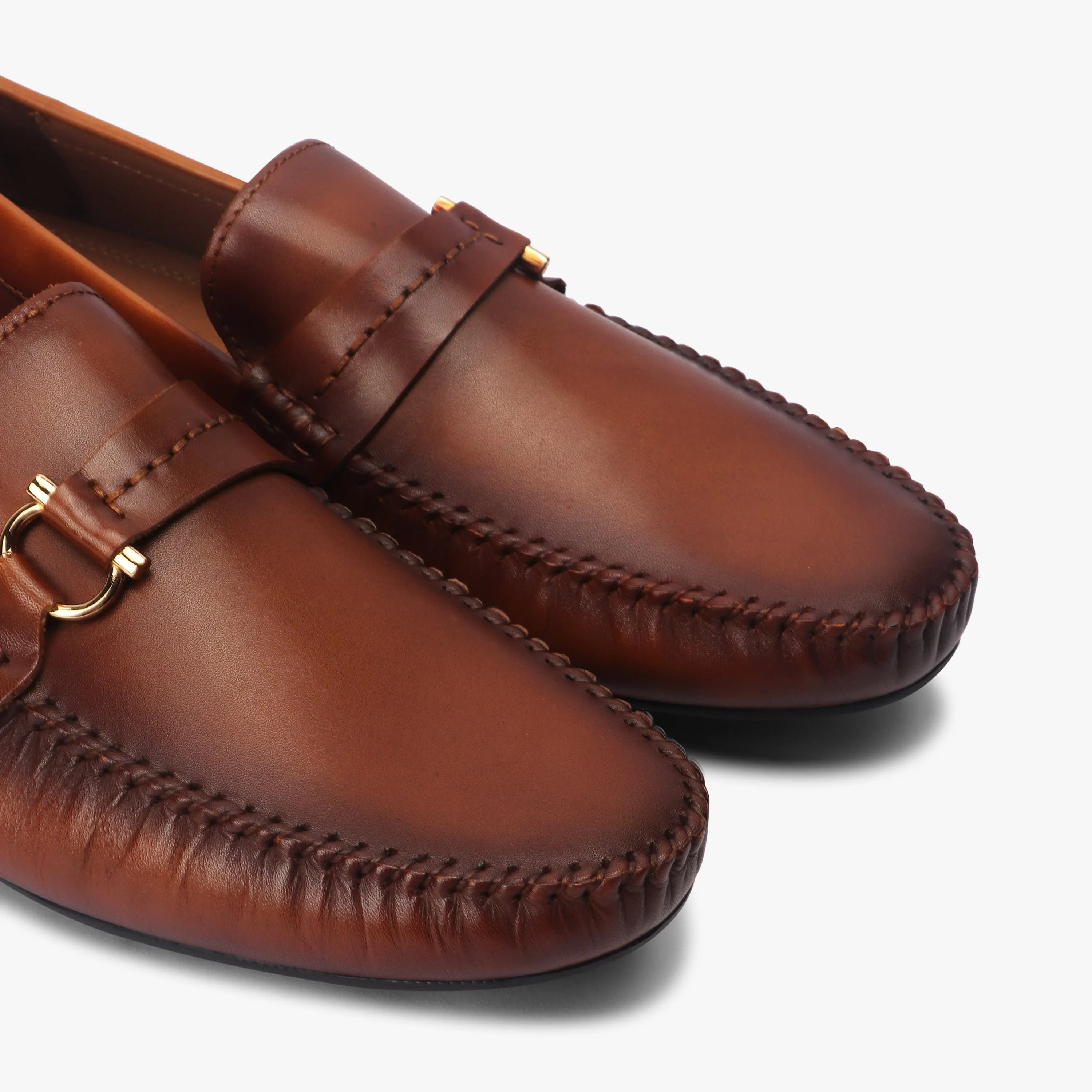 Metal Bit Accented Loafers