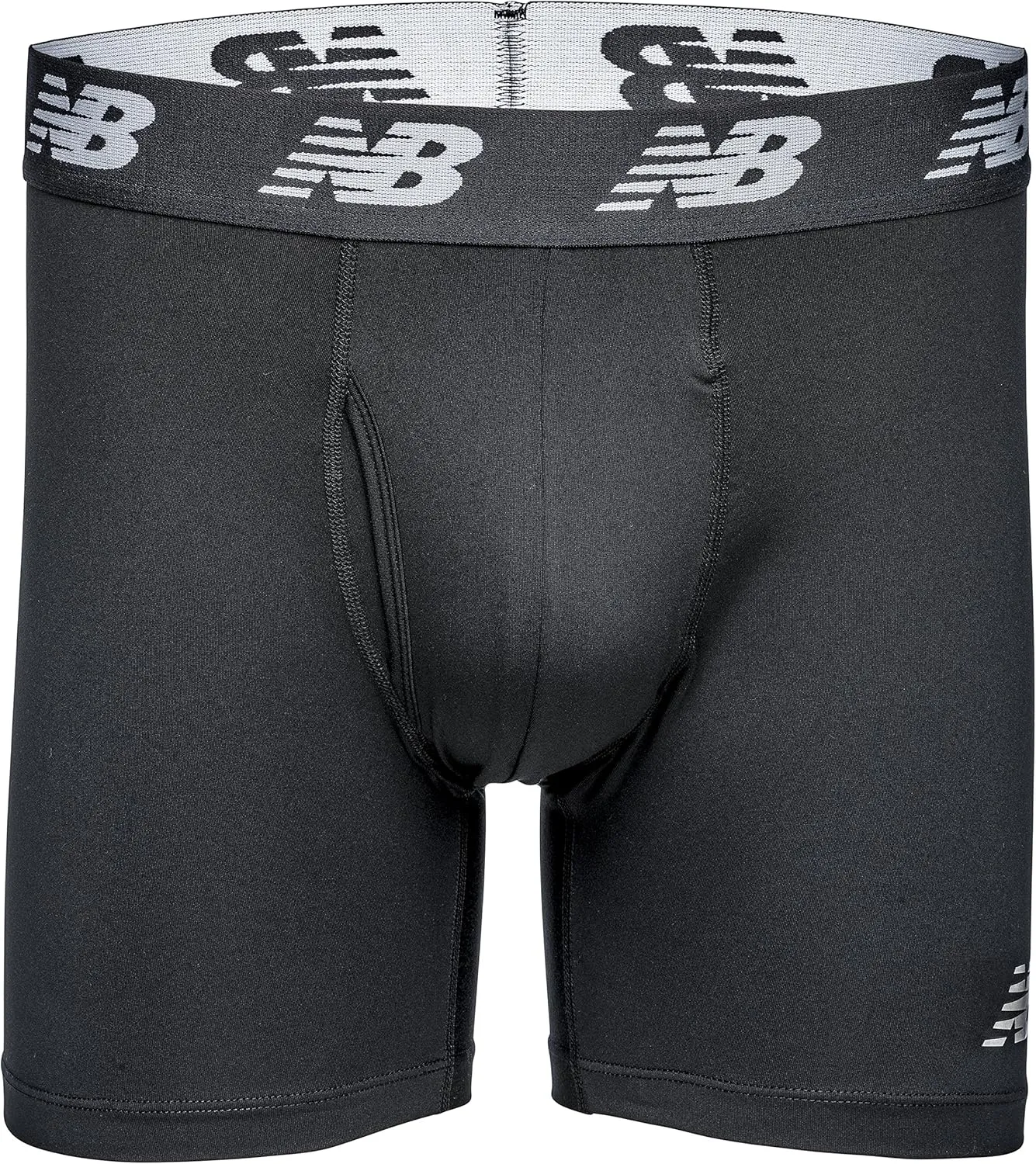 New Balance Men's Performance Boxer Briefs with Fly, Breathable Stretch Underwear, Moisture Wicking, Soft Waistband (3 Pack)