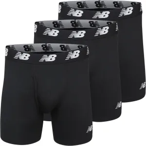 New Balance Men's Performance Boxer Briefs with Fly, Breathable Stretch Underwear, Moisture Wicking, Soft Waistband (3 Pack)