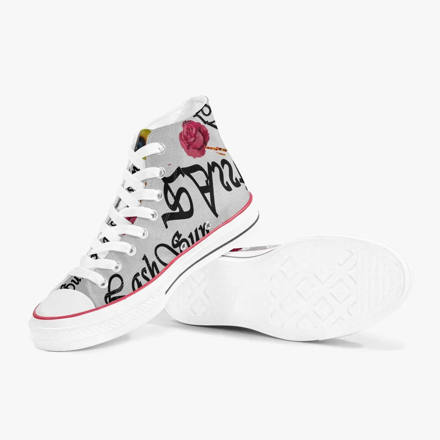 New High-Top Canvas Shoes - White