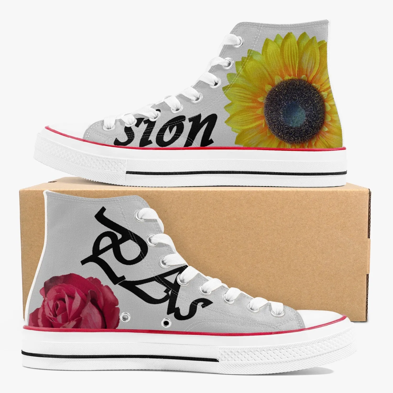 New High-Top Canvas Shoes - White