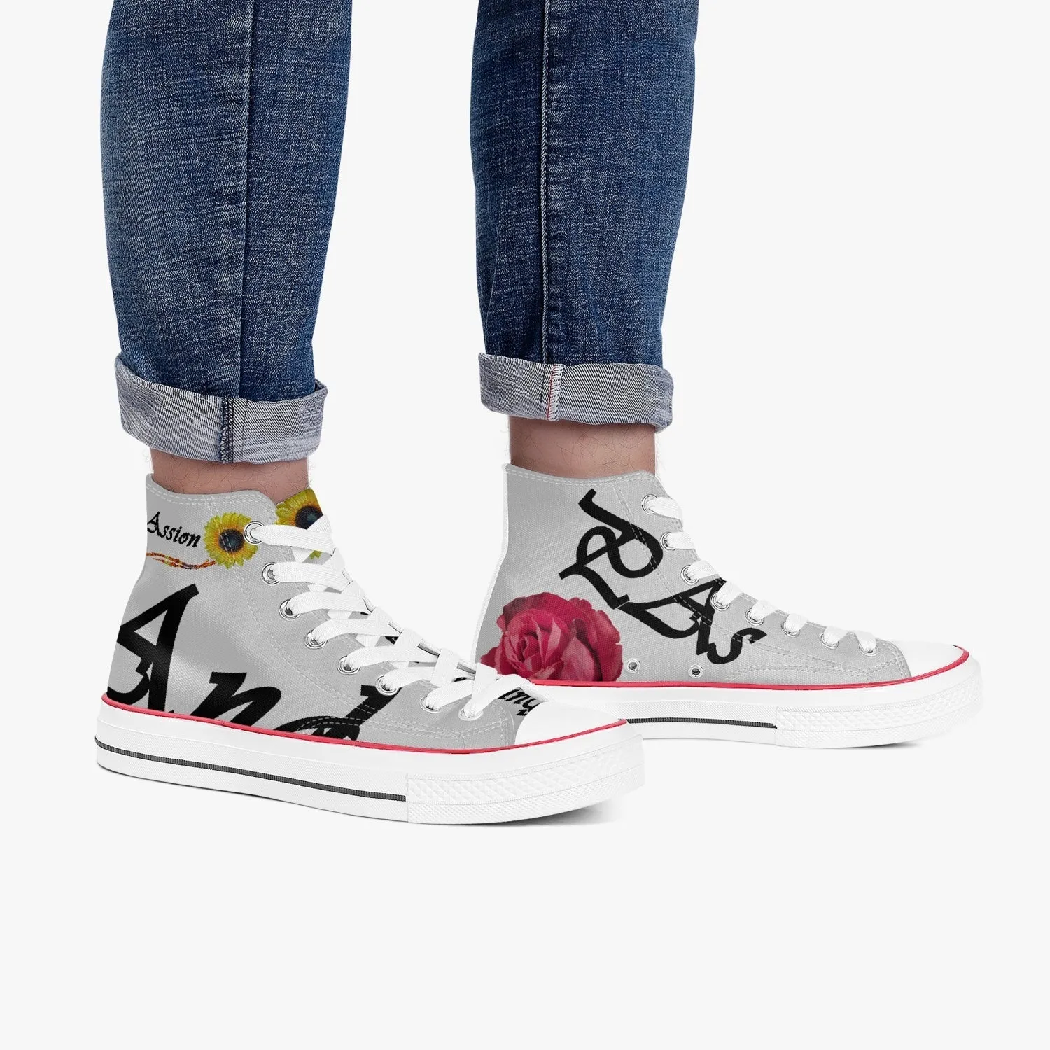 New High-Top Canvas Shoes - White