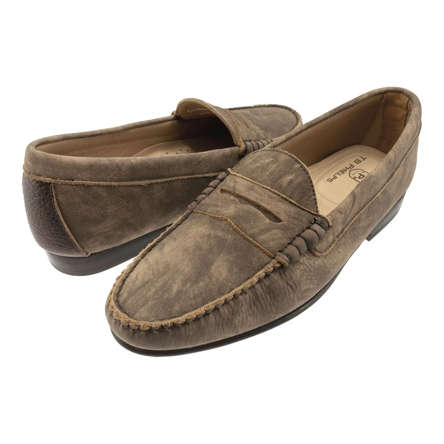 Preston Washed Calfskin Penny Loafer in Briar (Size 8 1/2) by T.B. Phelps