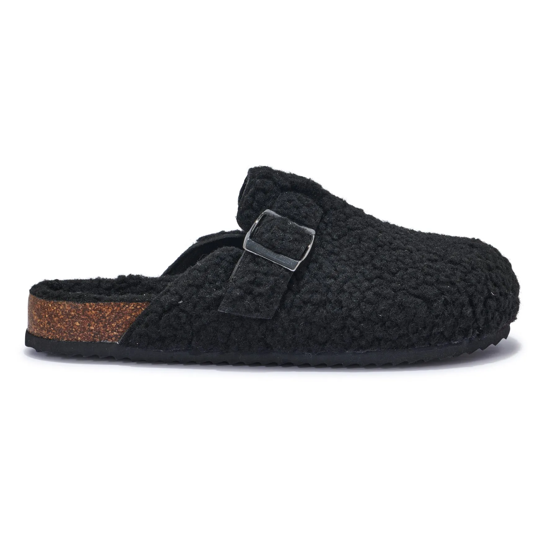 SODA3 SHEARLING FUR MULE FOOTBED SLIP ON