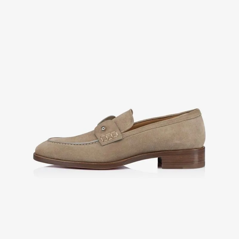 Suede Leather Sliver Pin Loafers