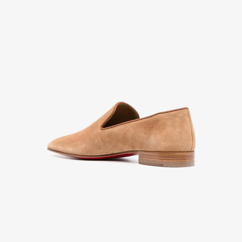 Suede Slip-On Loafers Plain Leather