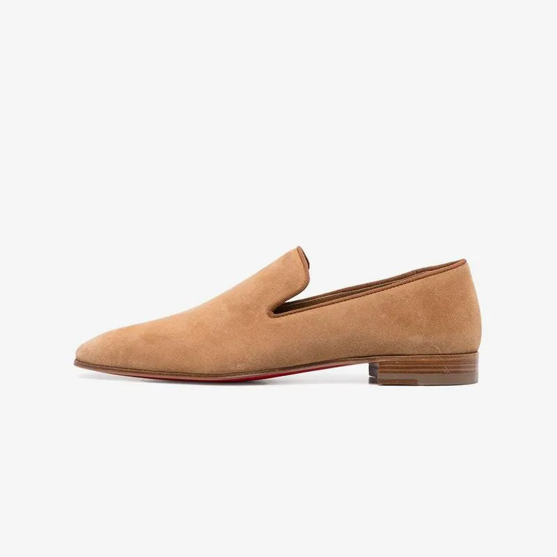 Suede Slip-On Loafers Plain Leather
