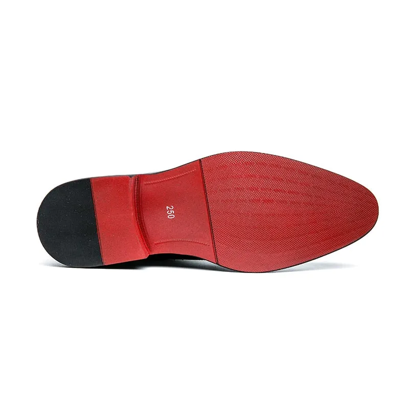 The Rossi 3 - Red Bottom sole Suede Leather Oxford Shoes