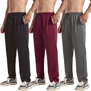 ZH 3-Pack Men's Mesh Jogger Pants, Comfortable Athletic Pants with Pockets for Active Wear, Lightweight & Breathable S-3XL